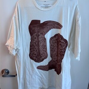 Urban Outfitters Cream Oversized T-Shirt